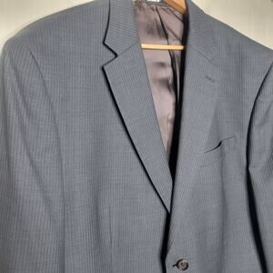 RALPH Ralph Lauren Mens Gray Pinstriped Wool 2-Button Blazer Sportscoat✨️46R